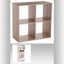 ETAGERE BOIS 4 CASES MIX