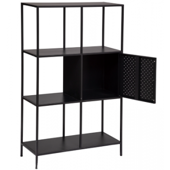 ETAGERE EN METAL NOIR 1 PORTE