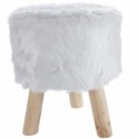 TABOURET FOURRURE BLANC