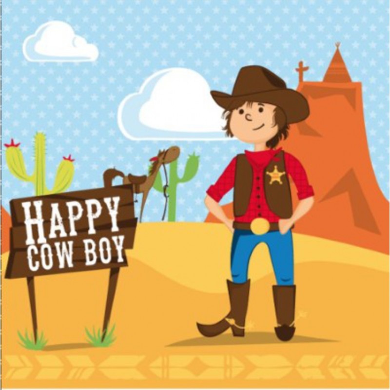 SERVIETTE EN PAPIER COWBOY