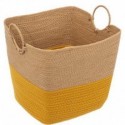 PANIER CARRE OCRE ET NATUREL