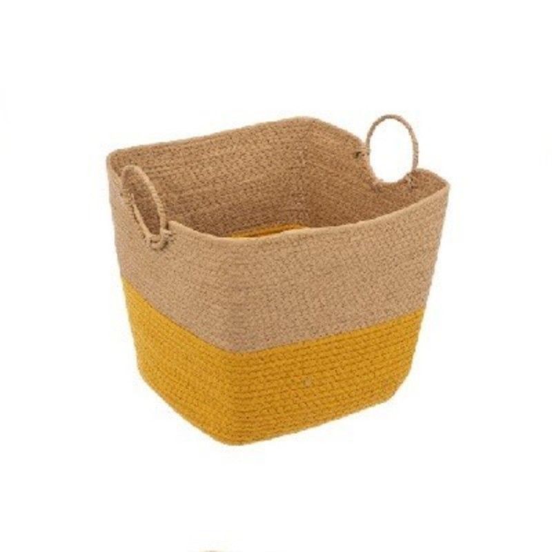 PANIER CARRE OCRE ET NATUREL