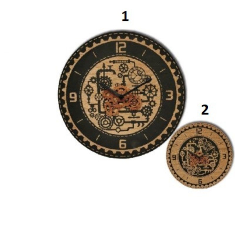 HORLOGE EN BOIS MDF STEAMPUNK