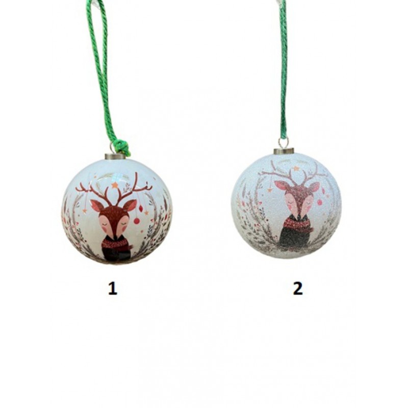 BOULE DE NOEL DECOREE CERF