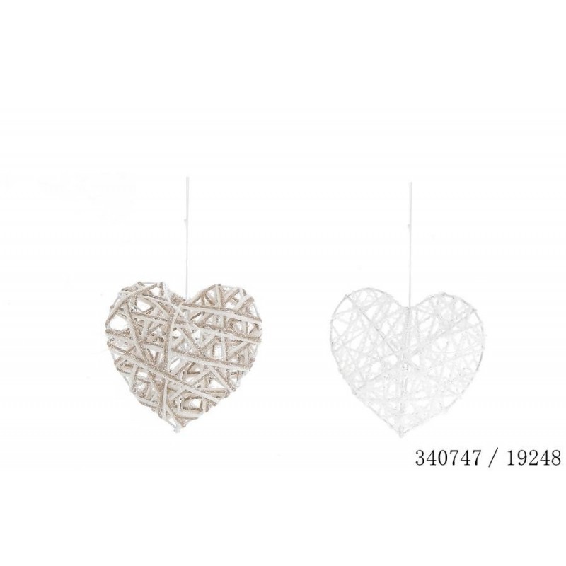 COEUR 10X3X10CM BLANC/MARRON