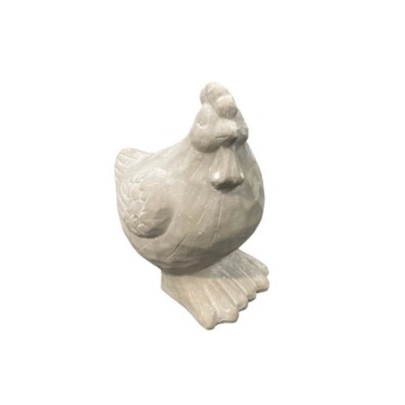 STATUE COQ EN CIMENT GRIS