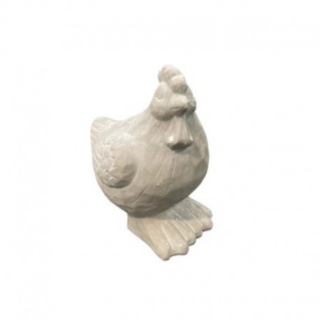 STATUE COQ EN CIMENT GRIS