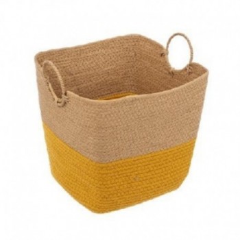 PANIER CARRE OCRE ET NATUREL