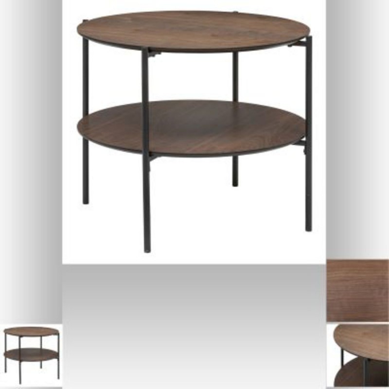 TABLE BASSE RONDE EN METAL ET