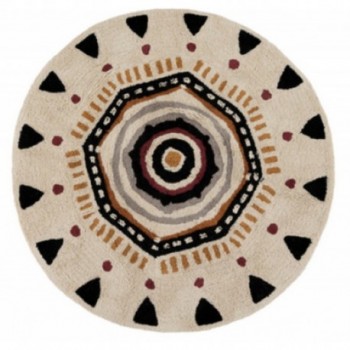 TAPIS ROND EN COTON TUFTE