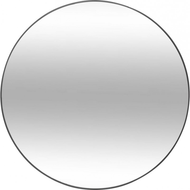 MIROIR METAL ROND NOIR