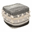 POUF CARRE TRICOT NOIR