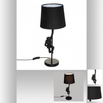 LAMPE SINGE NOIR ABAT JOUR