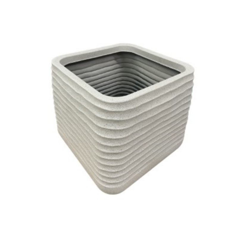 CACHE POT CARRE BEIGE