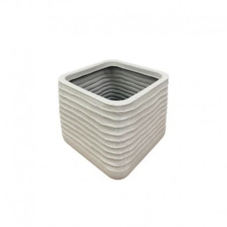 CACHE POT CARRE BEIGE