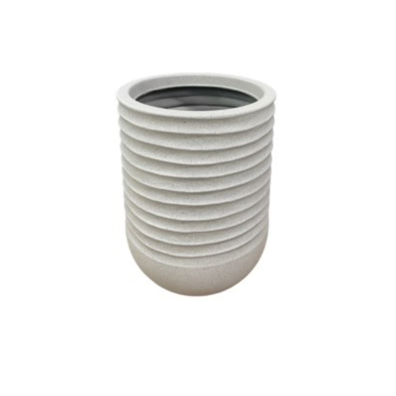 CACHE POT ROND HAUT BEIGE