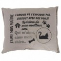 COUSSINS ANIMAUX TEXTE 90X70CM