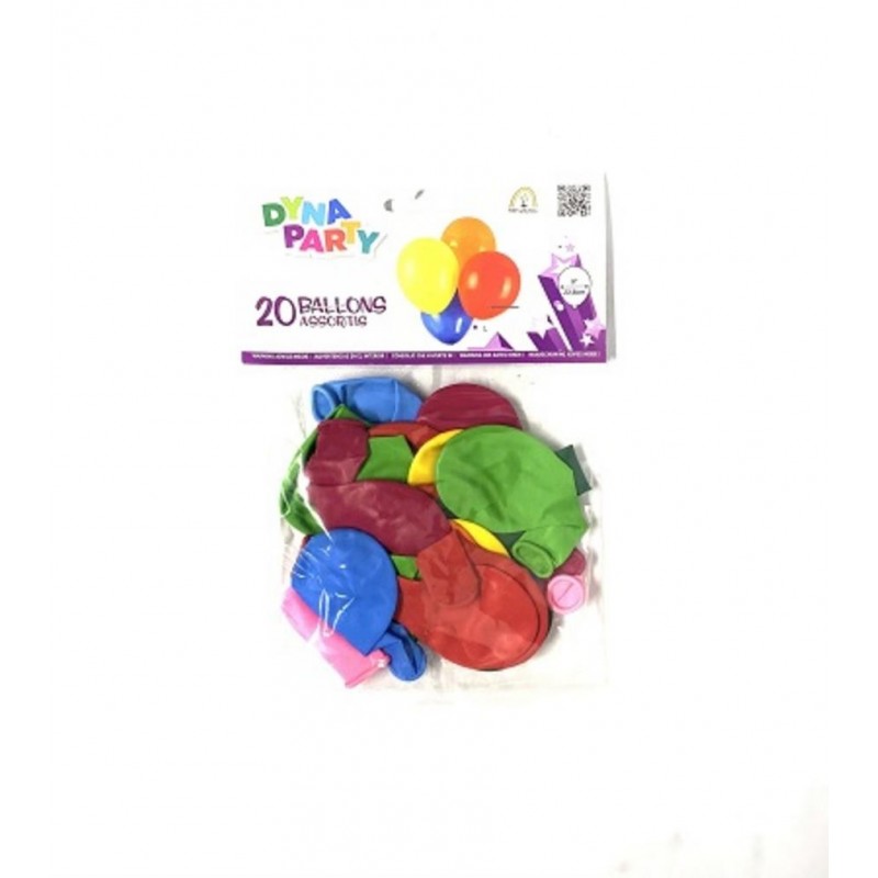 PAQUET DE 20 BALLONS ASSORTIS