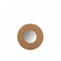 MIROIR ROND TISSE EN JUTE NAT