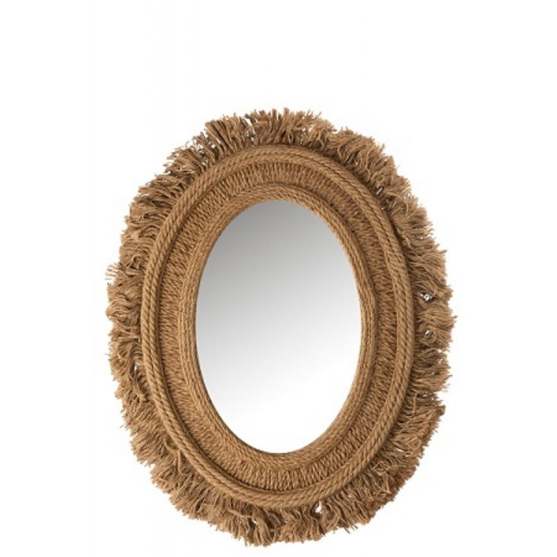 MIROIR OVALE EN JUTE NATURELLE