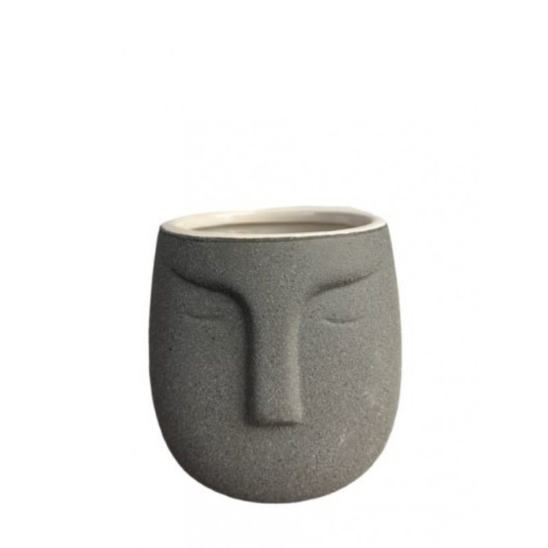 CACHE POT DECO VISAGE EN