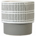 CACHE POT CERAMIQUE GRIS/BLANC