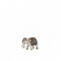 ELEPHANT MIROIR RESINE ARGENT