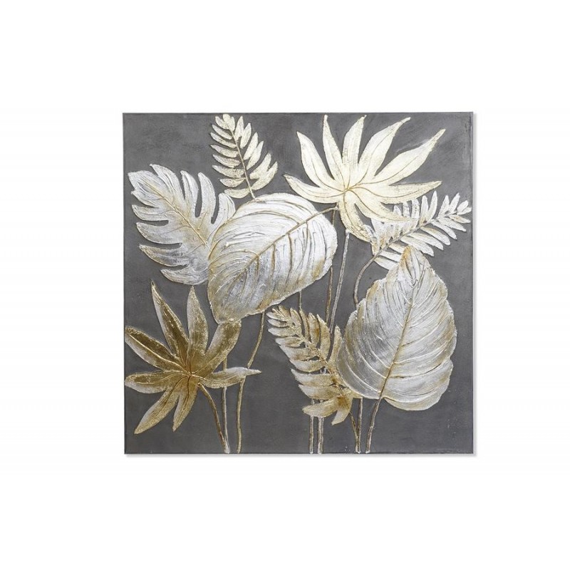 TABLEAU TOILE BOIS FEUILLES