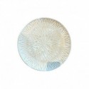 PLAT ROND NATUREL MOTIF ROSACE