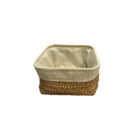 PANIER CARRE EN TISSU BEIGE