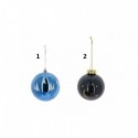 BOULE DE NOEL BLEU DECOREE