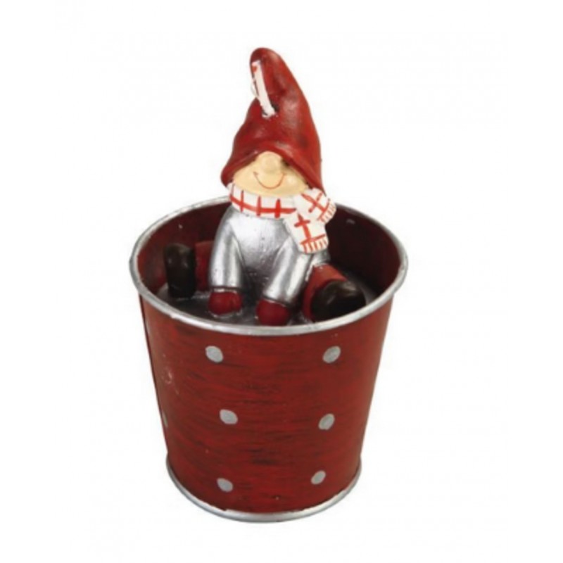 BOUGIE LUTIN DANS POT H13.5CM