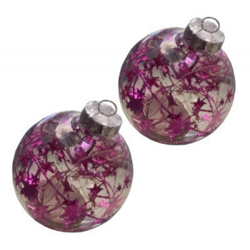 BOULES EN VERRE D.8CM X2PCS