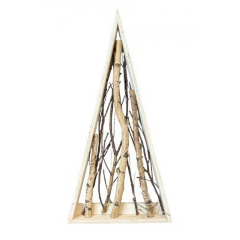 CONE SAPIN EN BOIS H.70X33CM