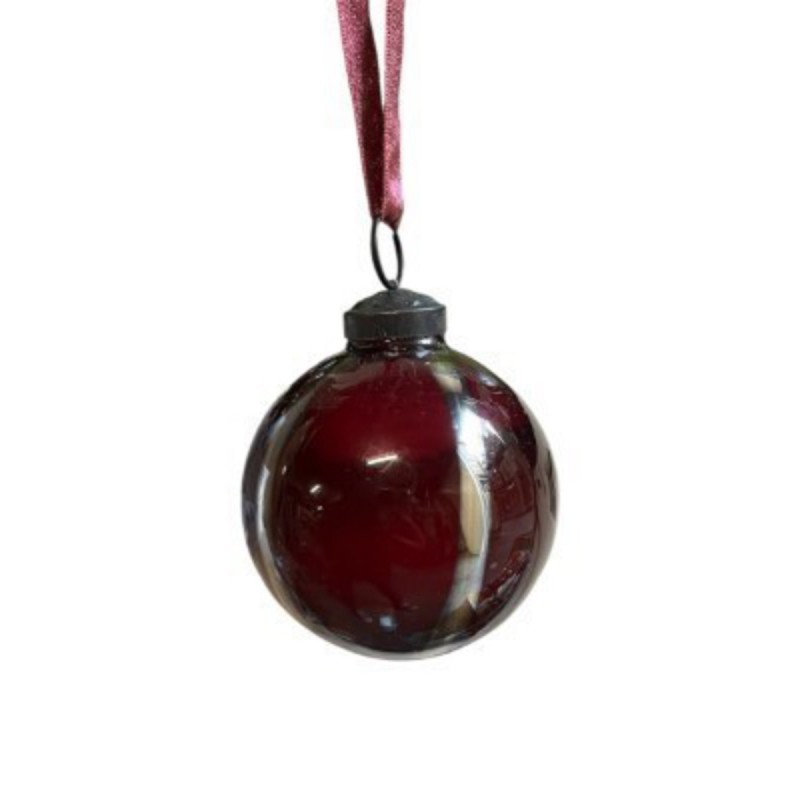 BOULE DE NOEL VIOLETTE D.8CM