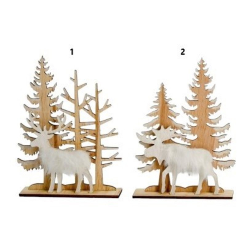 DECORATION EN BOIS CERF AVEC