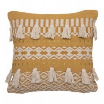 COUSSIN AVEC POMPON ET MOTIFS