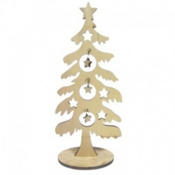 SAPIN EN BOIS AVEC DECOR