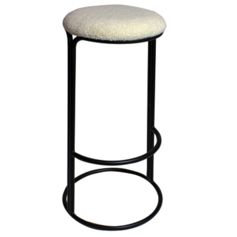 TABOURET DE BAR BOUCLETTE ECRU