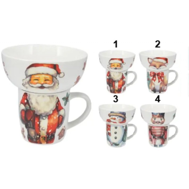 ENSEMBLE BOL ET MUG PORCELAINE