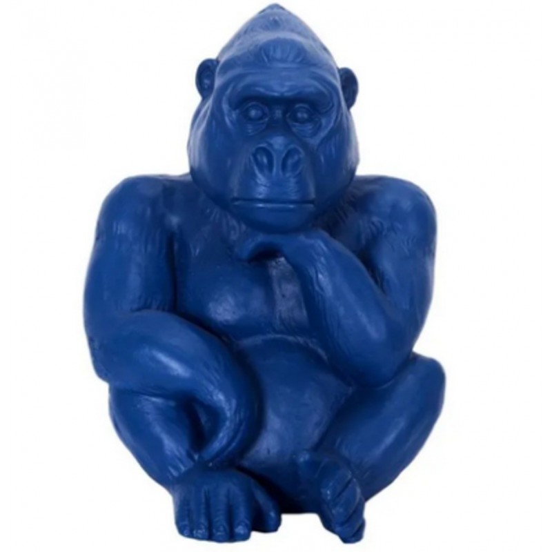 STATUE GORILLE BLEU H.54CM