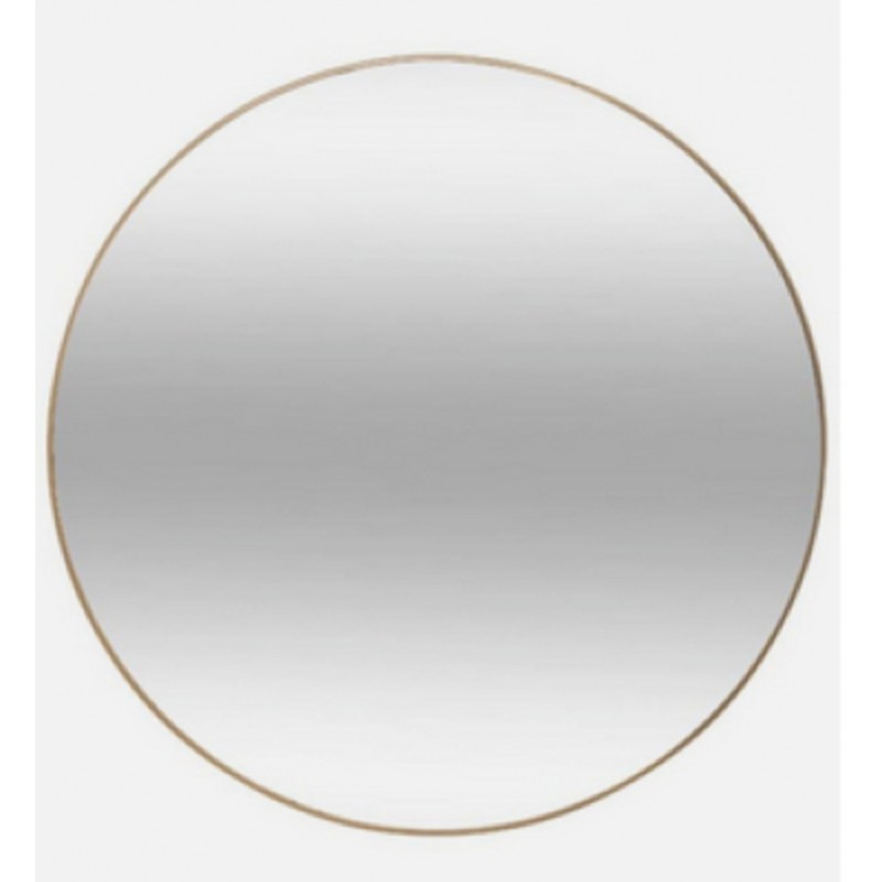 MIROIR ROND EN METAL DORE