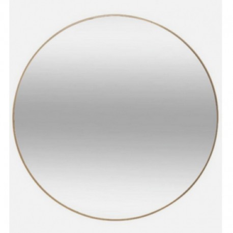 MIROIR ROND EN METAL DORE