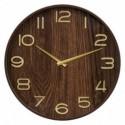 HORLOGE EN BOIS MARRON D55CM