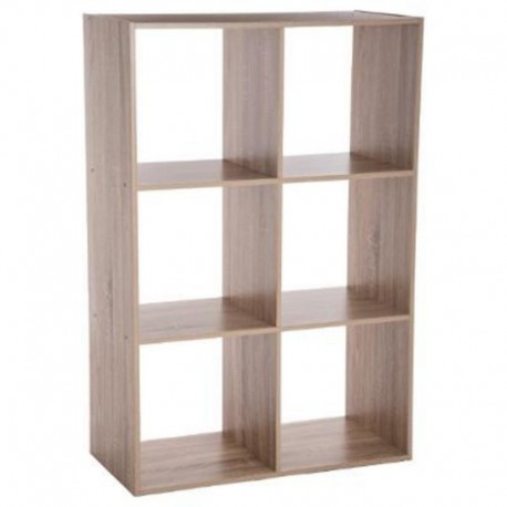 ETAGERE BOIS 6 CASES MIX