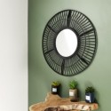 MIROIR ROND NOIR SAUVAGE