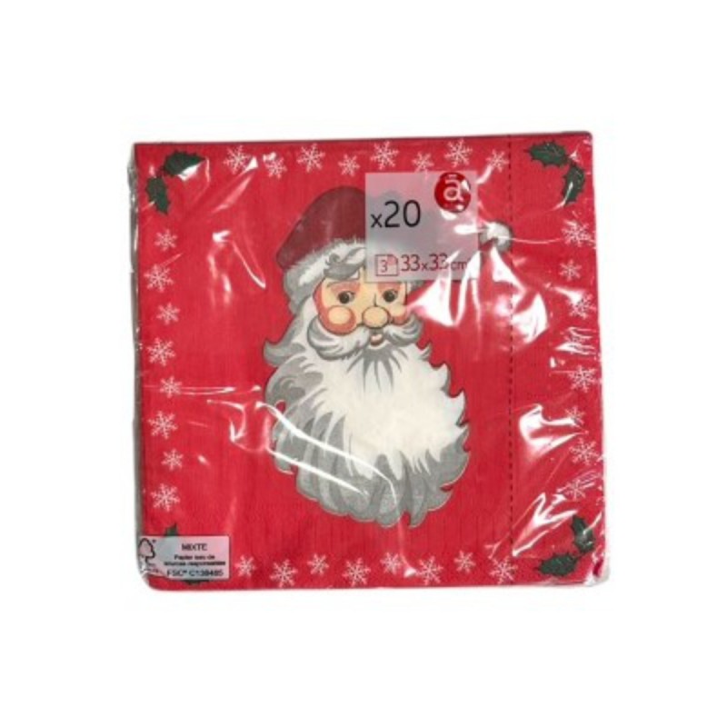 SERVIETTE EN PAPIER PERE NOEL