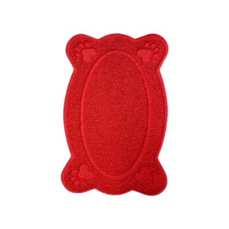 TAPIS OVAL PVC 40X26CM ROUGE