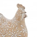 POULE EN RESINE MOTIFS FLEURIS