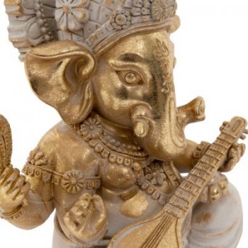 STATUE GANESH EN RESINE DORE